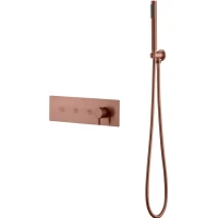 Смеситель для ванны Boheme Fusion 130-SYS-CB встраиваемый, с душевым гарнитуром, медь матовая