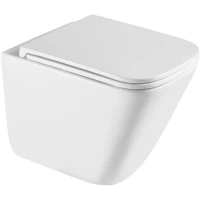 Унитаз подвесной Abber Rechteck AC1219TC безободковый, торнадо, с сиденьем микролифт, белый