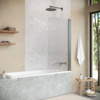 Шторка на ванну Vegas Glass EV NOVO 70 11 Moru R 71 см R, профиль оружейная сталь, стекло рифленое