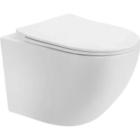 Унитаз подвесной Ceruttispa Orlter Aria CT10572 безободковый, с сиденьем микролифт, белый