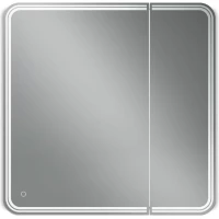 Зеркальный шкаф Art&Max Verona AM-Ver-800-800-2D-L-DS-F 80x80 см L, с LED-подсветкой, сенсорным выключателем, диммером, белый матовый
