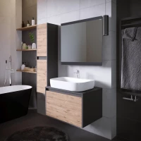 Комплект мебели дуб веллингтон/графит 70 см Grossman Смарт 107009 + GR-3027 + 207005