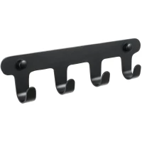 Планка с крючками Fixsen Practica FX-805B-4 для ванны, черный матовый