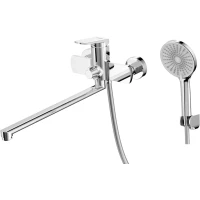 Смеситель для ванны AWP Angara S2751C универсальный, с душевым гарнитуром, хром