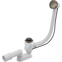 Слив-перелив для ванны AlcaPlast A55K-N-B полуавтомат, никель матовый