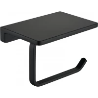 Держатель туалетной бумаги Grocenberg AC0027BL с полкой для телефона, черный матовый