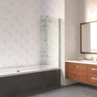 Шторка на ванну Vegas Glass EV LUX ST 76 08 01 R 76 см R, профиль хром, стекло прозрачное