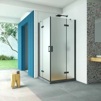 Душевой уголок Vegas Glass AFА Retta 100 02М 10100x100 см, профиль черный матовый, стекло сатин