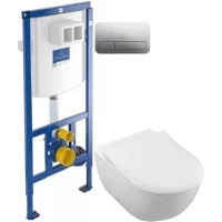 Комплект подвесной унитаз Villeroy & Boch Subway 2.0 5614R2R1 + система инсталляции Villeroy & Boch 92246100 + 92249061