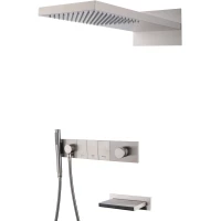 Душевой комплект Boheme Zodiac 132-2-NB 230 мм, со смесителем, никель матовый