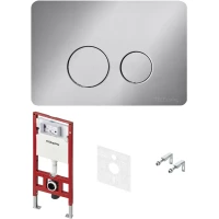 Инсталляция для унитаза Tece TECEspring SL S955302 с кнопкой смыва, нержавеющая сталь