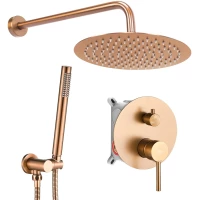 Душевой комплект Rea Lungo REA-P8809 300 мм, со смесителем, медь матовая