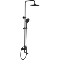 Душевая система Esko Lagos ST205LGBL 230 мм, со смесителем, черный матовый