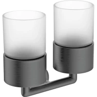 Стакан для зубных щеток Raglo R320.08.09 двойной, настенный, графит матовый