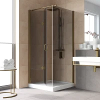 Душевой уголок Vegas Glass GPS-Fis LUX 80*90 05 07 L 80x90 см L, профиль бронза, стекло графитовое