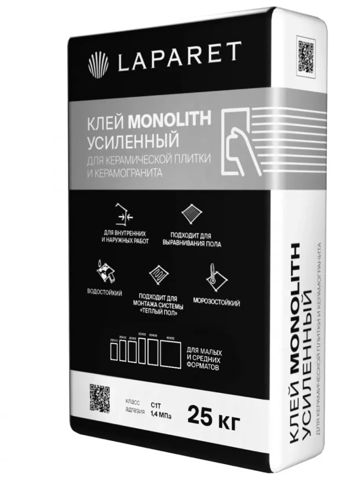 Плиточный клей LAPARET Monolith Усиленный 25кг клей для теплоизоляции paladium palafix 402 25кг