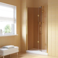 Душевая дверь Vegas Glass GPS LUX 85 09 05 L 85 см L, профиль золотой, стекло бронза