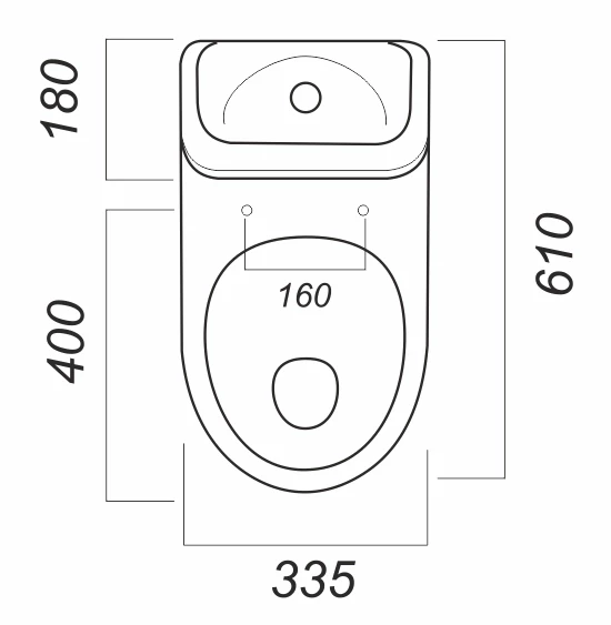 Унитаз-компакт косой выпуск с сиденьем полипропилен Sanita Идеал эконом S900801(IDLSACC01090113) - фото 5