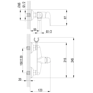 Изображение товара гигиенический душ lemark pramen lm3318b со смесителем, бронза