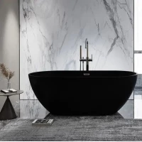 Акриловая ванна Ceruttispa D'Iseo CT9906 170x75 см, отдельностоящая, черный матовый