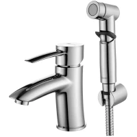 Смеситель для раковины с гигиеническим душем без донного клапана Lemark Atlantiss LM3216C