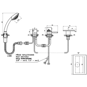 Изображение товара смеситель на борт ванны термостатический rav slezak dunaj dt274.5pz