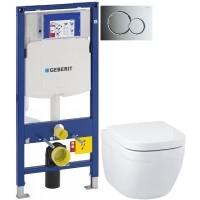 Комплект подвесной унитаз Grohe Euro Ceramic 39328000 + 39330001 + система инсталляции Geberit 111.300.00.5 + 115.770.21.5 + 111.815.00.1