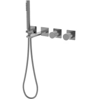 Смеситель для ванны Vincea Alto VBTW-6AL1GM встраиваемый, с душевым гарнитуром, вороненая сталь