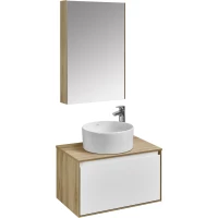 Комплект мебели дуб эльвезия/белый глянец 69 см Акватон Либерти 1A279801LYC70 + 1A281203LYC70 + 732700C000 + 1A279302LYC70