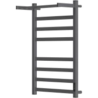Полотенцесушитель электрический Point Меркурий с полкой П7 PN83858PGR 800x530, диммер правый, графит матовый