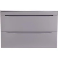 Тумба с раковиной серый матовый 80 см Style Line Бергамо СС-00002323 + СС-00002297