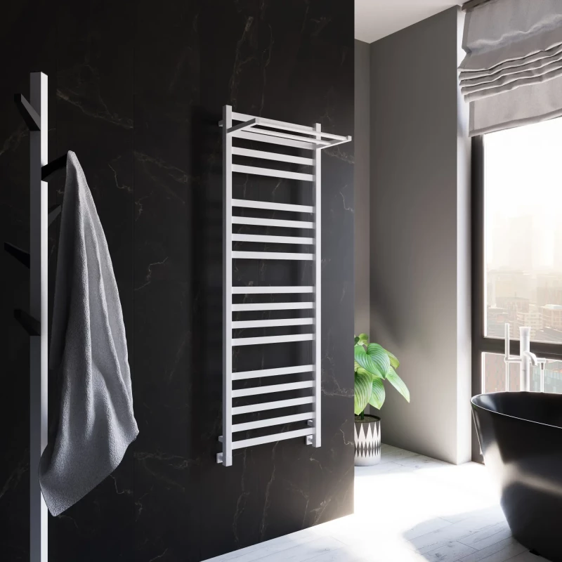 Полотенцесушитель водяной Grota Comfort 4650186715661 1500x530, белый матовый Полотенцесушитель водяной Grota Comfort 4650186715661 1500x530, белый матовый