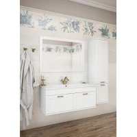 Комплект мебели белый матовый 106,5 см Sanflor Ванесса C0002143 + 4640021064740 + C0001121