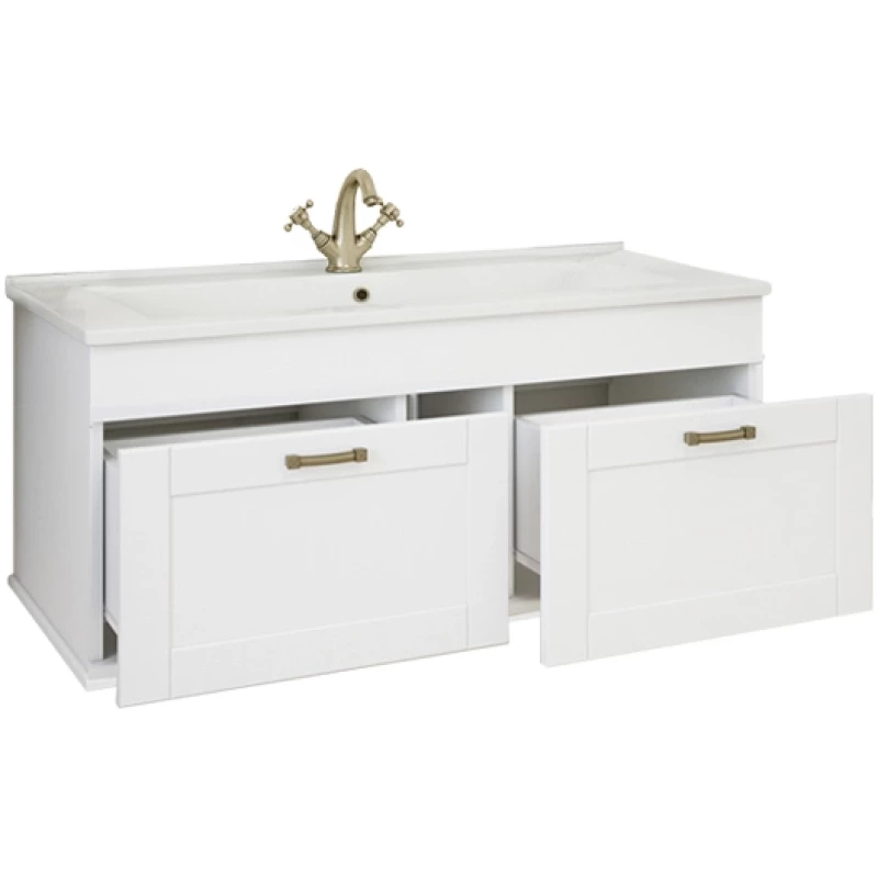 Комплект мебели белый матовый 106,5 см Sanflor Ванесса C0002143 + 4640021064740 + C0001121