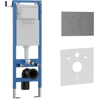 Инсталляция для унитаза Iberica Blanca Silencio Mini Inox-R IB.001M.015.02 с кнопкой смыва, вороненая сталь