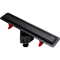 Душевой трап (лоток) Point Деметра PN50345B 45 см, с решеткой, 2 в 1 под плитку, черный матовый