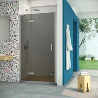 Душевая дверь Vegas Glass AFP Retta 90 07 07 L 90 см L, профиль матовый хром, стекло графитовое