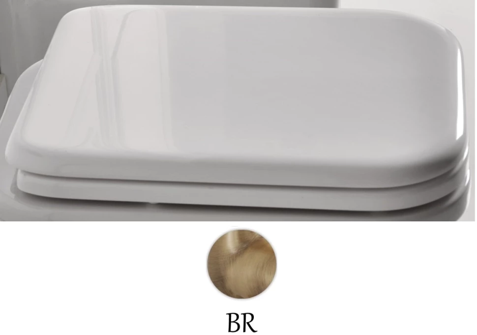 

Сиденье для унитаза с микролифтом белый/бронза Kerasan Waldorf 418601bi/br