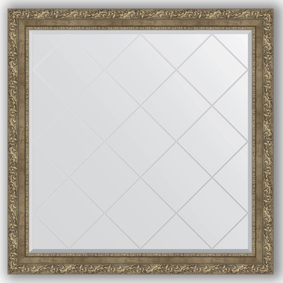 Зеркало 105x105 см виньетка античная латунь Evoform Exclusive-G BY 4446