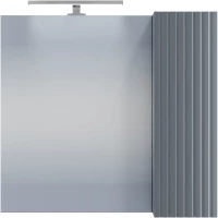 Зеркальный шкаф Санта Юпитер 700545 70x65 см L/R, со светильником, графит матовый