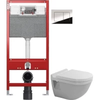Комплект подвесной унитаз Duravit Starck 3 2200090000 + 0063810000 + система инсталляции TECE 9300302 + 9240401