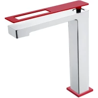 Смеситель для раковины Boheme Q 142-CRR хром/красный