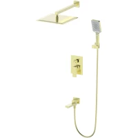 Душевой комплект Wonzon & Woghand Cube WW-88939016-BG 300 мм, со смесителем, золотой матовый