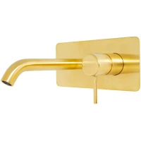 Смеситель для раковины Mariani Next B22565NS встраиваемый, без донного клапана, золотой матовый