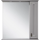 Изображение товара зеркальный шкаф misty лувр п-лвр03065-1504п 65x80 см r, с подсветкой, выключателем, серый матовый