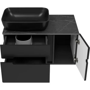 Изображение товара тумба под раковину misty роял п-роя-01080-021п2я 78,5 см, подвесная, черный матовый