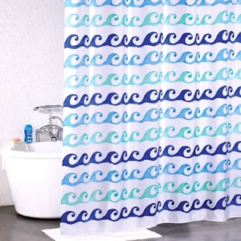 Штора для ванной комнаты Milardo Blue Curls 910P180M11