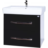 Тумба с раковиной черный глянец/белый глянец 80 см Bellezza Рокко 4635313670044 + 4620000148579