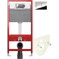 Инсталляция для унитаза Tece TECEnow 9300302 + 9200010 + 9380014 + 9240401 с кнопкой смыва, хром