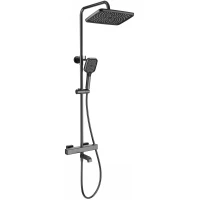 Душевая система Wonzon & Woghand Stay 2 WW-B3016-T1-BGG 300x192 мм, с термостатом, темный графит матовый